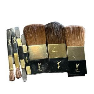 Vintage YSL makeup brushes and spatula mini compact Yves Saint Laurent luxury
